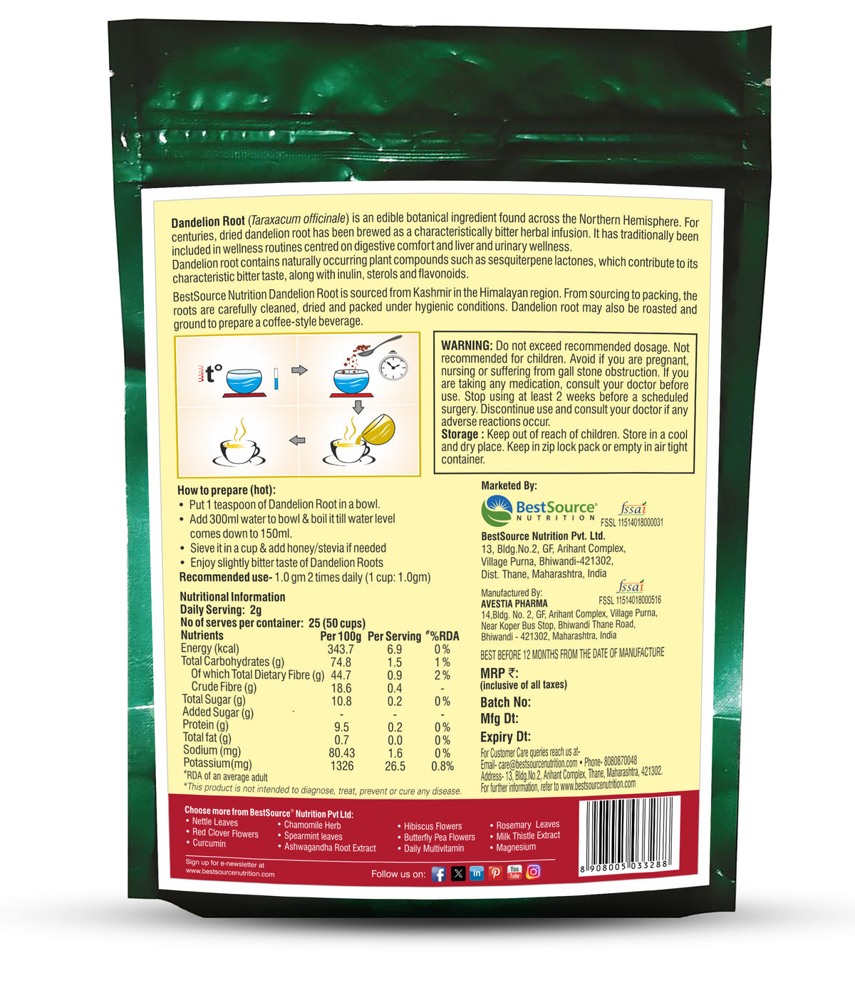 Dandelion Root Herb for Detox Support