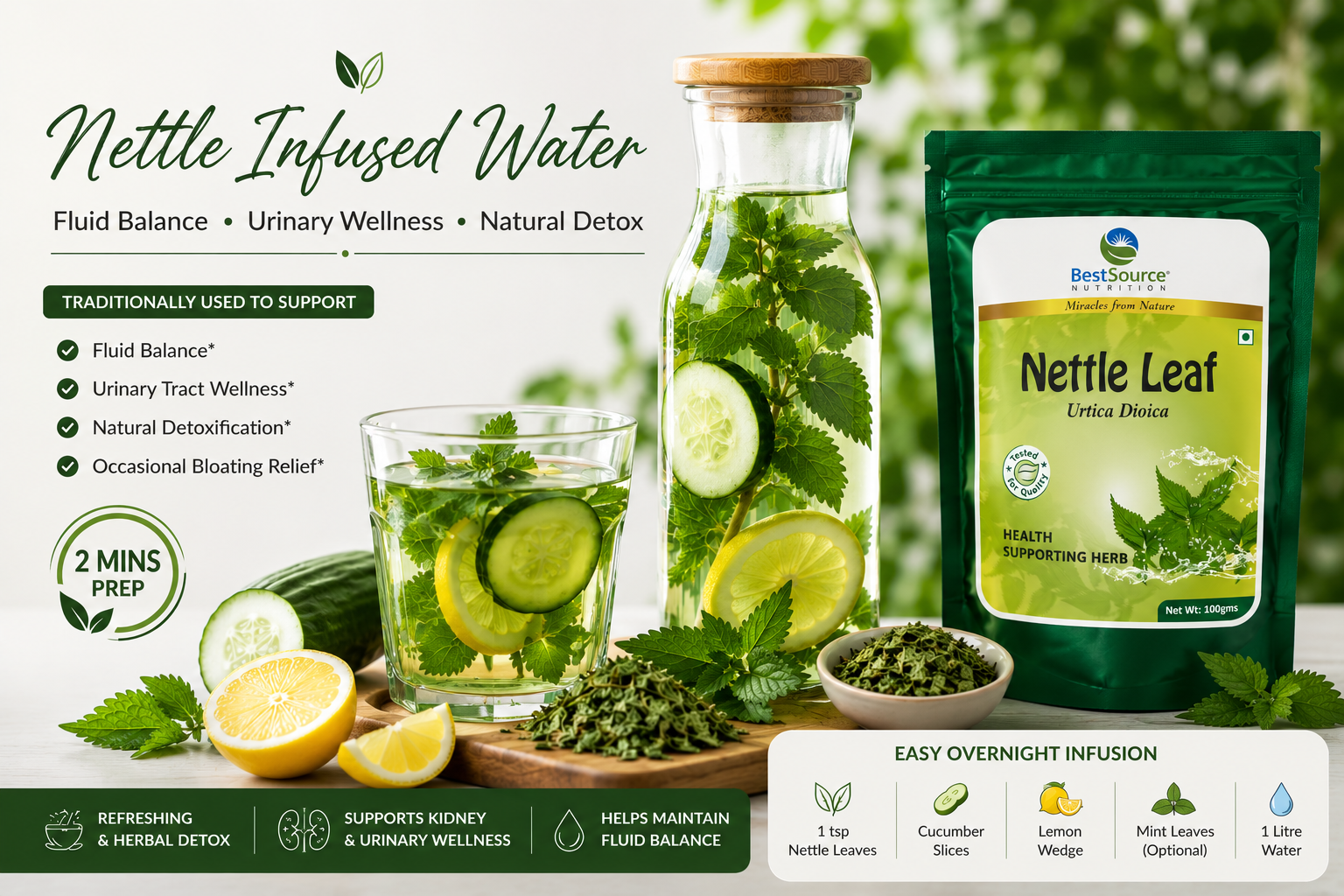 Nettle Infused Water Recipe for Fluid Balance & Urinary Wellness Suppo ...