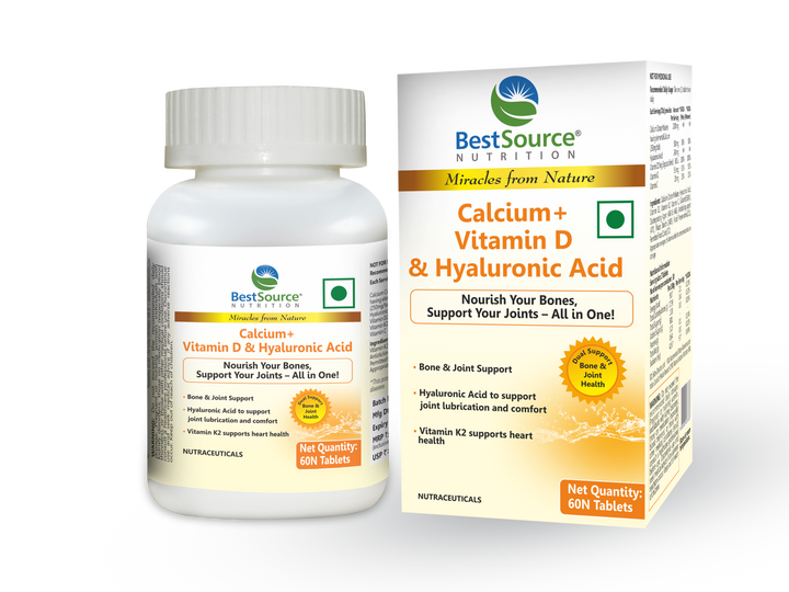 Calcium, Vitamin D, K2 & Hyaluronic Acid for Bone & Joint Support BestSourceNutrition.com Calcium, Vitamin D, K2 & Hyaluronic Acid for Bone & Joint Support BestSourceNutrition.com