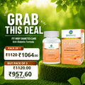  BestSource Nutrition Fit Body Diabetes Care, showing a white supplement bottle and matching orange-and-white box on a grassy surface with a green leafy background. Large text reads 'GRAB THIS DEAL' with pricing for pack of 1 and buy pack of 3.