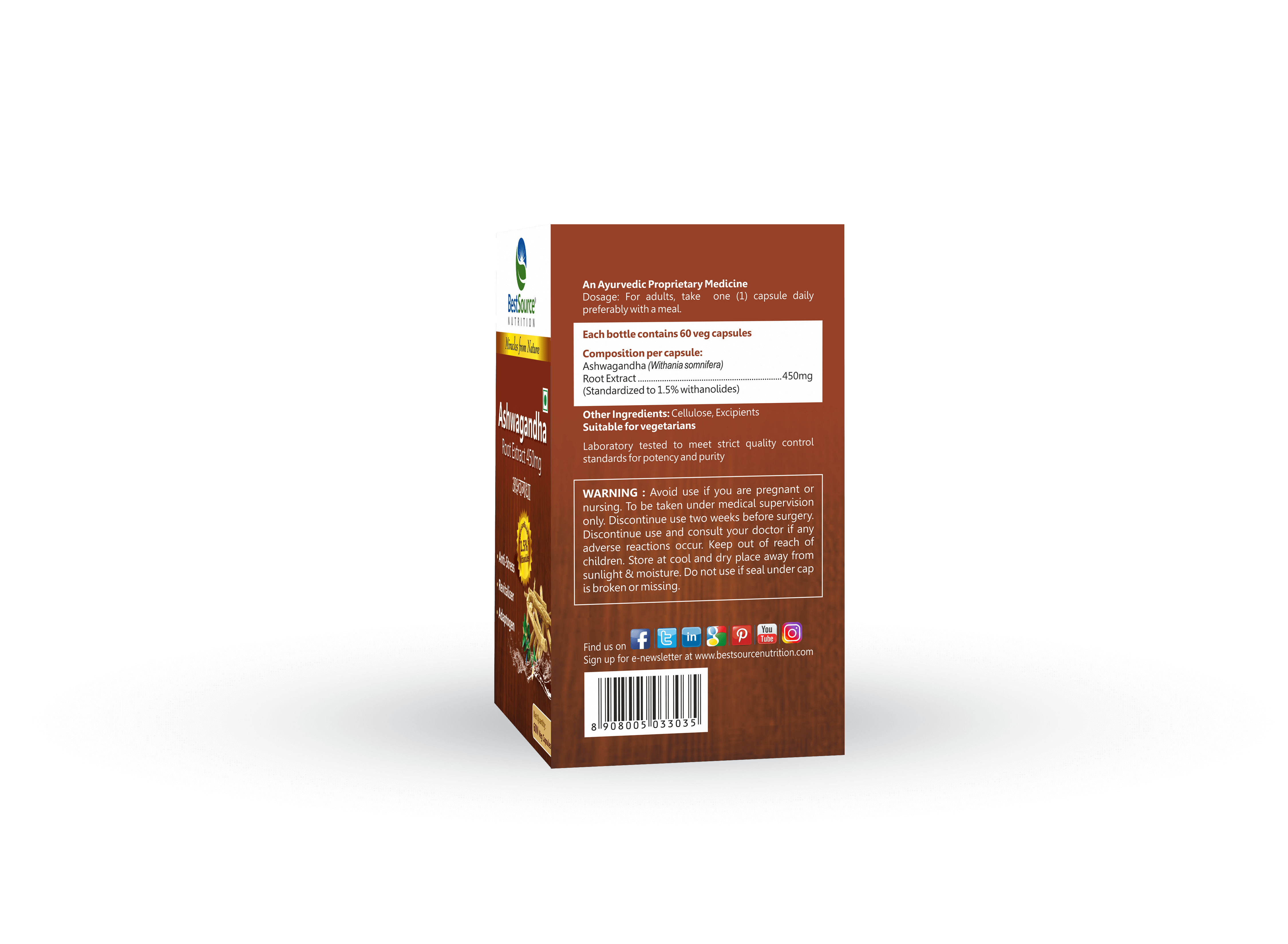 Ashwagandha composition and dosages
