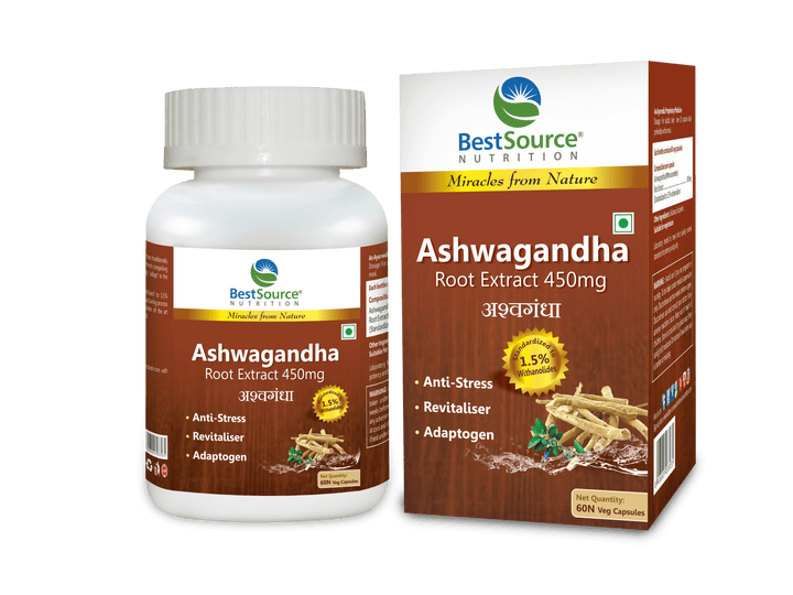 Ashwagandha Root Extract (450mg), 60 Veg caps