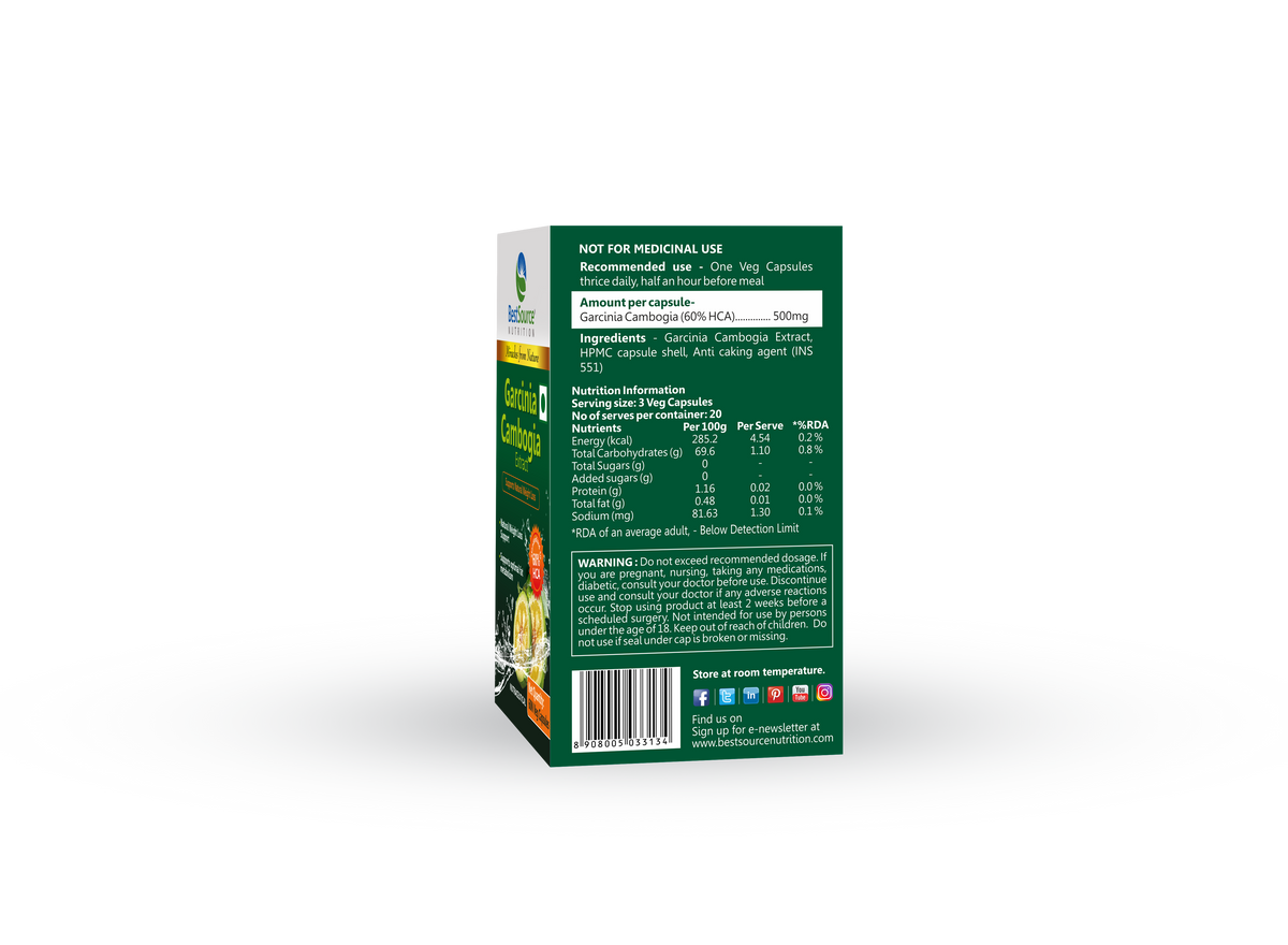 Garcinia Cambogia (HCA) dosage- BestSource Nutrition