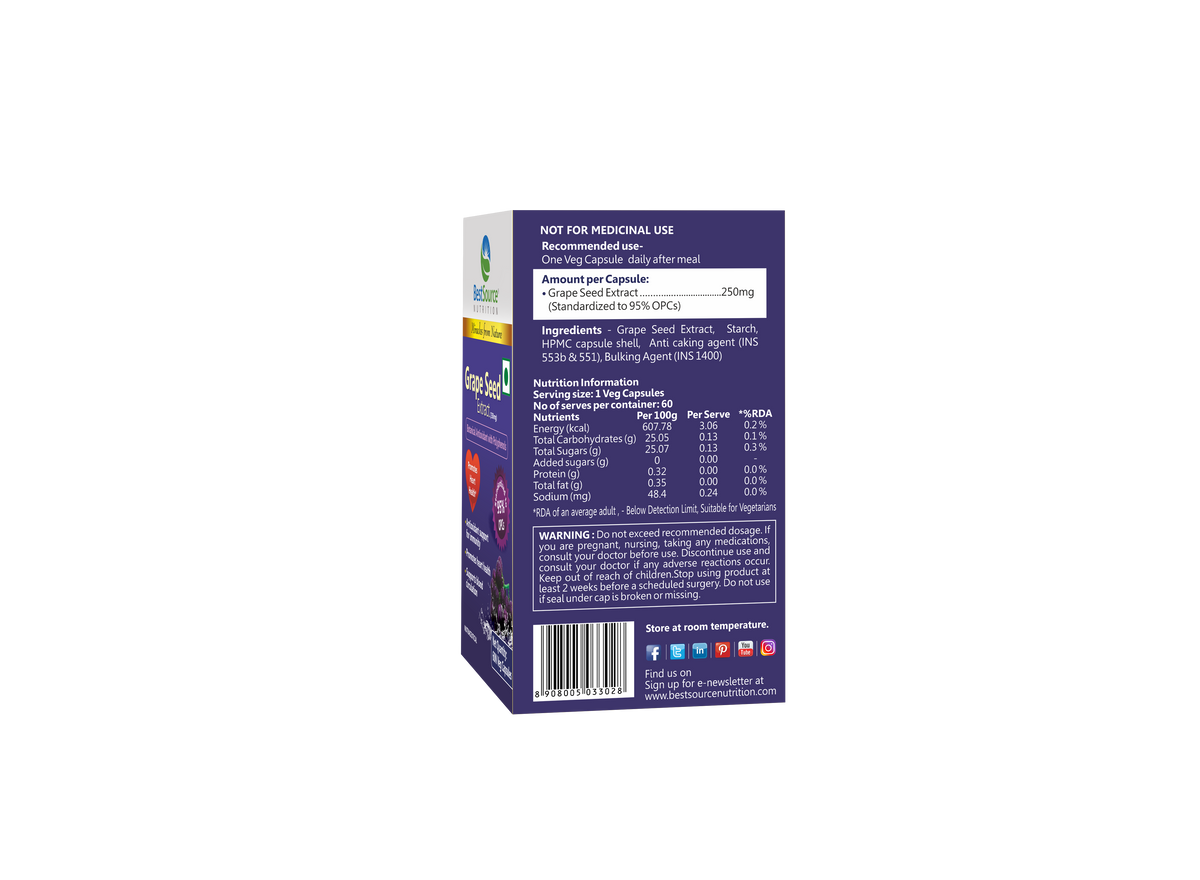Grape Seed Extract - composition BestSource Nutrition